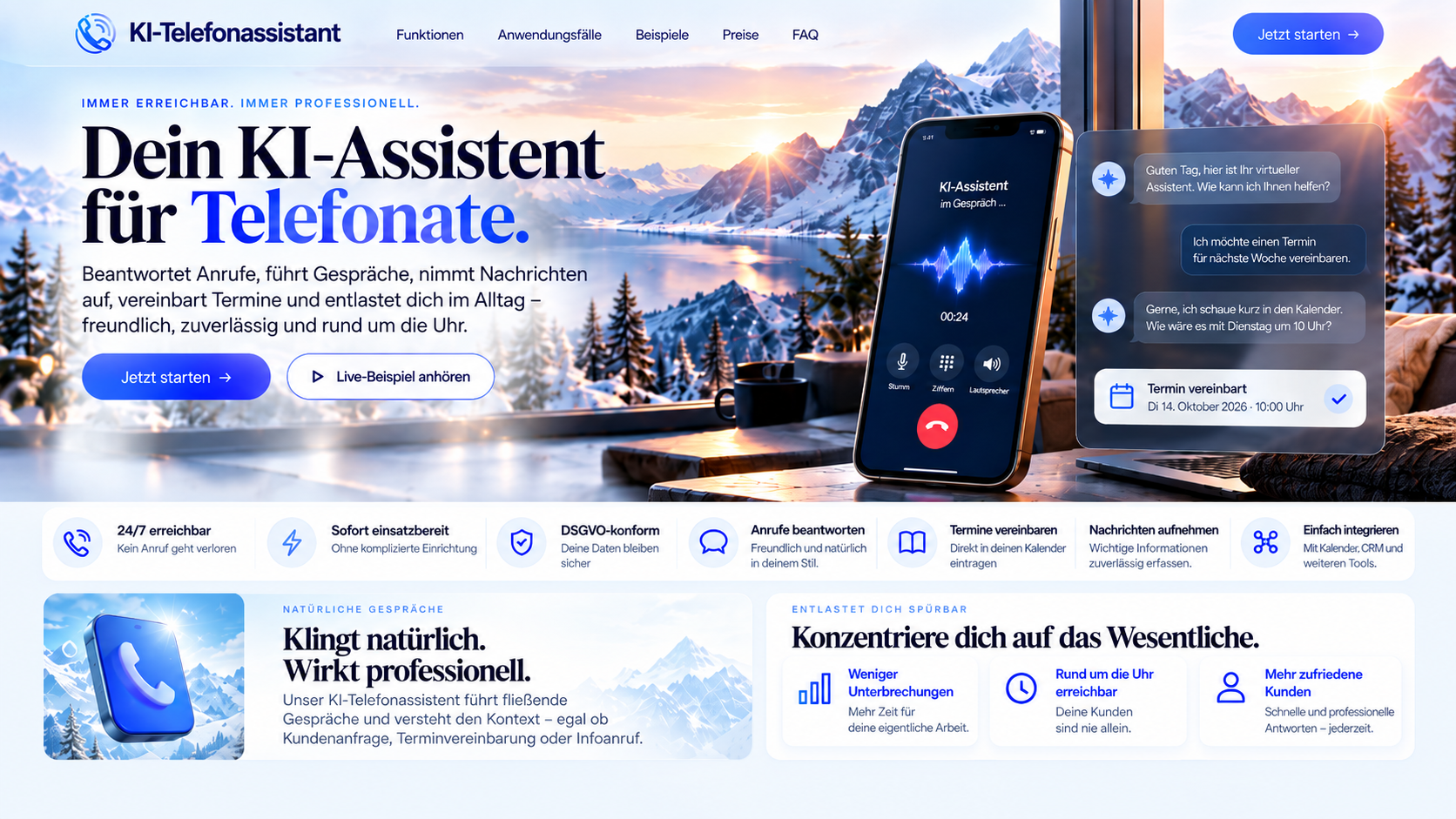 KI-Telefonassistent – Startseitengrafik